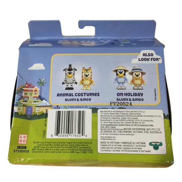 BLUEY Fishing with Grandad Bingo Bluey Character Figures Set of 2 - Picture 3 of 3